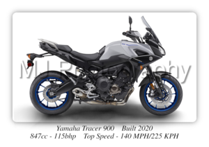 Yamaha Tracer 900 Motorcycle - A3/A4 Size Print Poster