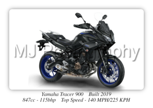 Yamaha Tracer 900 2019 Motorcycle - A3/A4 Size Print Poster