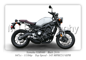 Yamaha XSR900 Motorcycle - A3/A4 Size Print Poster